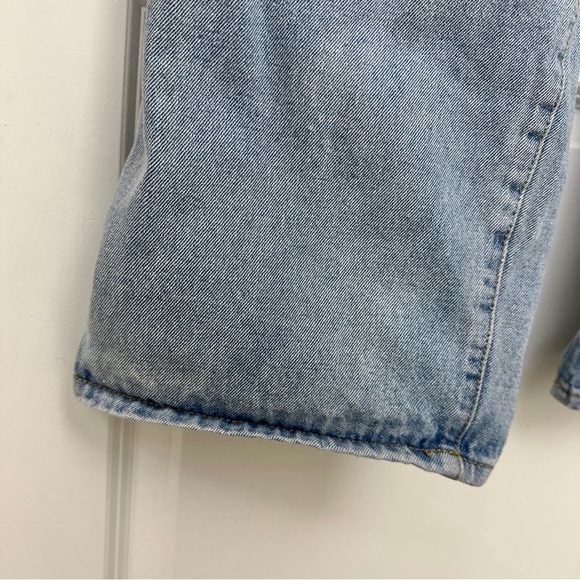 Nasty Gal Mom Jeans Blue Denim Lover No Entry Embroidered Women's Size 14 - Picture 8 of 12